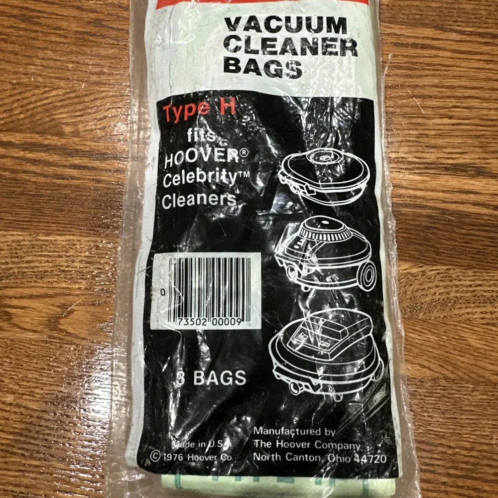 Hoover‎ Vacuum Bags Disposable Type H (3 Pack) Canisters 4010009H Old Stock 1976